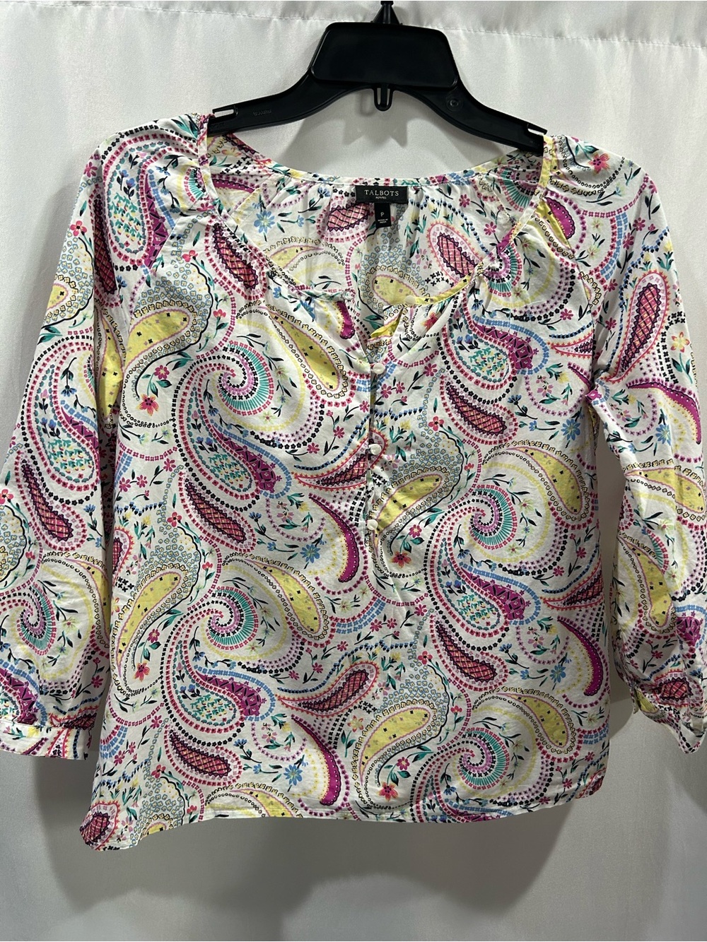 Talbots Women's White Paisley blouse  - Multicolor